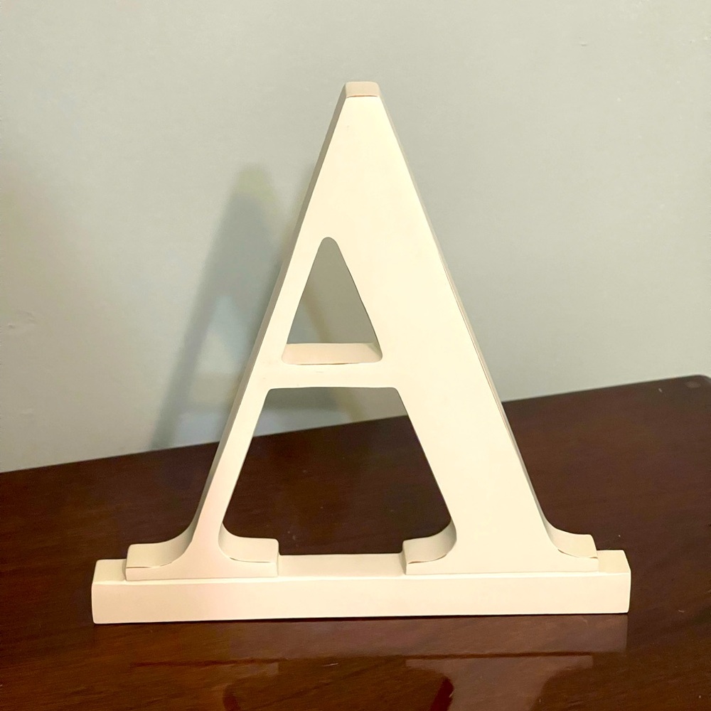 White Wooden Decorative Letter "A" – Standable or Wall-Hangable Home Decor